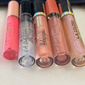 L.A. Colors Lip Gloss Collection - Pink, Clear, Bronze, Gold